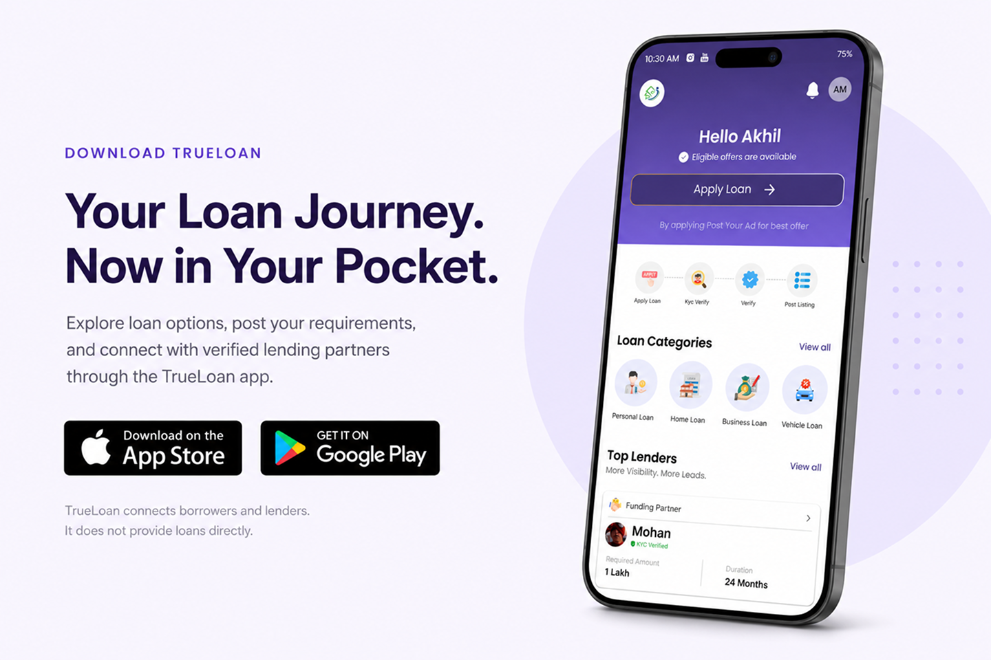 Get the TrueLoan app. Do more, anytime. Manage loans, track applications, make payments and get real-time updates.