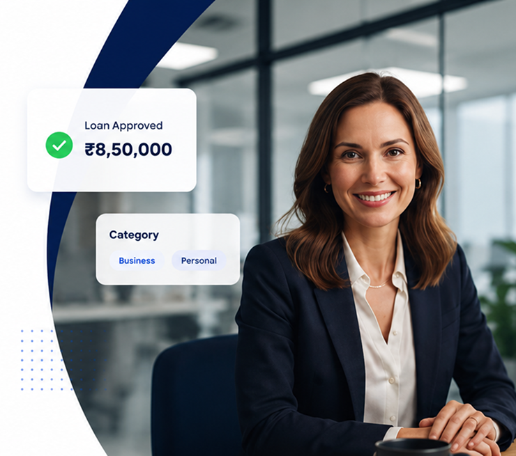 TrueMoney customer with an approved business loan of ₹8,50,000